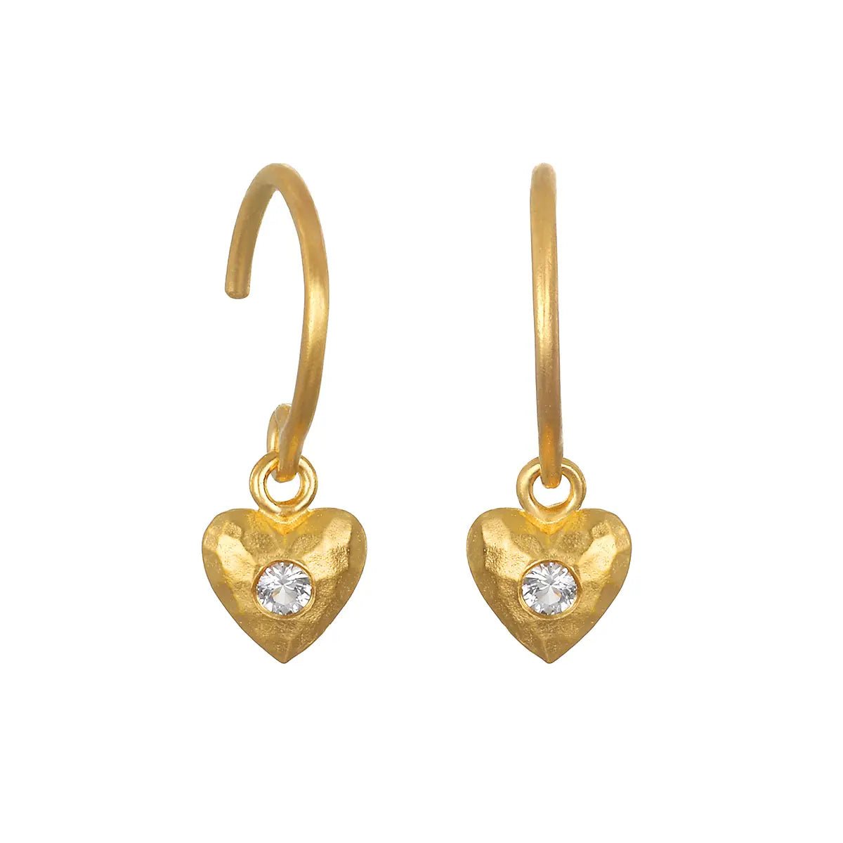 Inner Light Mini Heart Wire Hoop Earring - The Riviera Towel Company