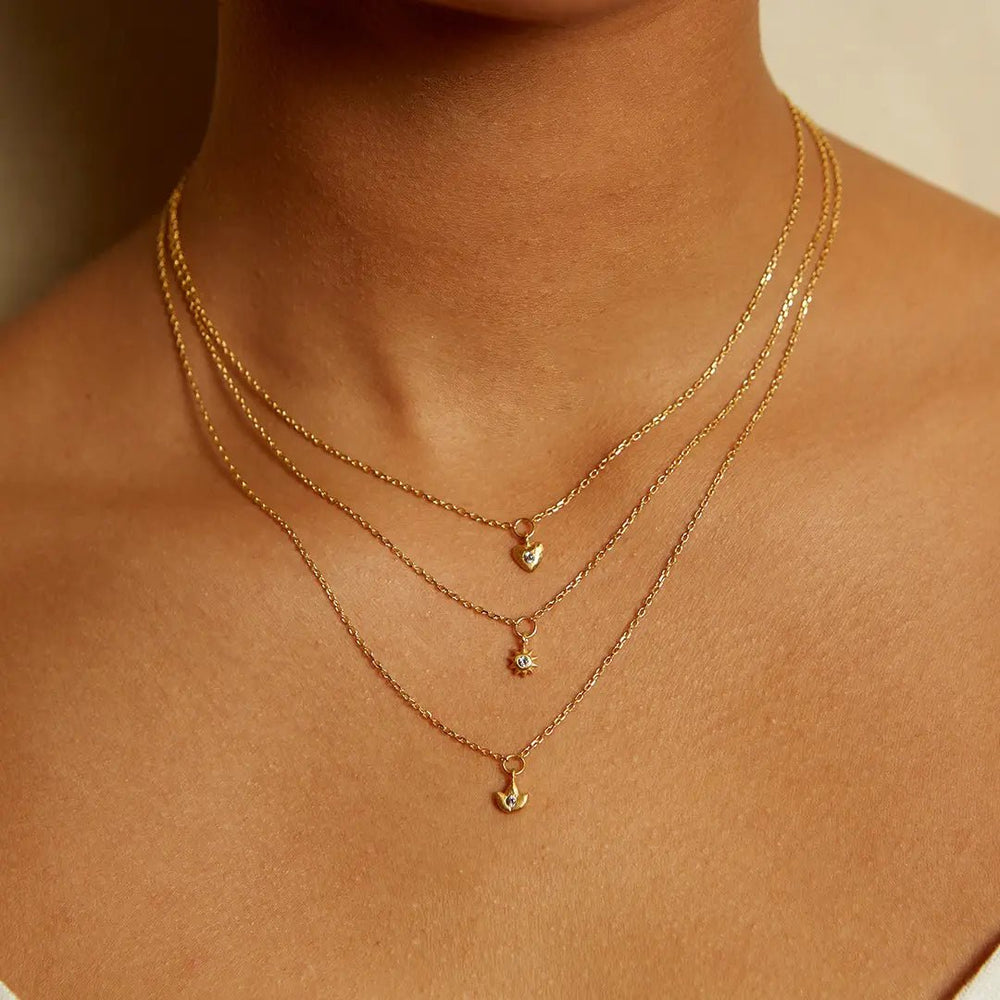Inner Light  White Topaz Mini Heart Pendant