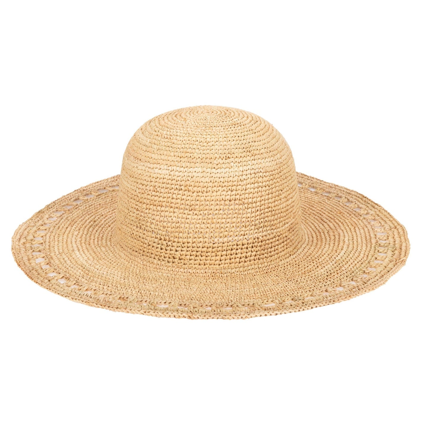 Isla - Raffia Round Crown Floppy - The Riviera Towel Company