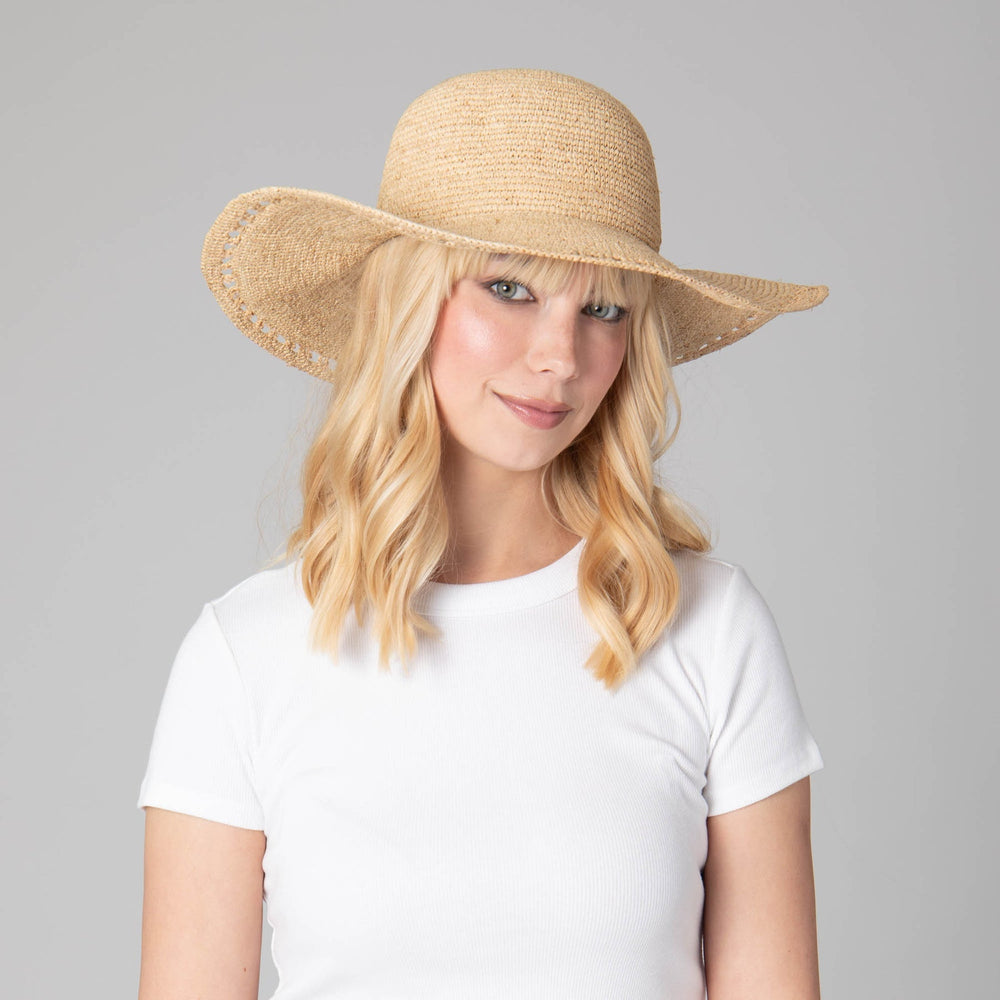 Isla - Raffia Round Crown Floppy