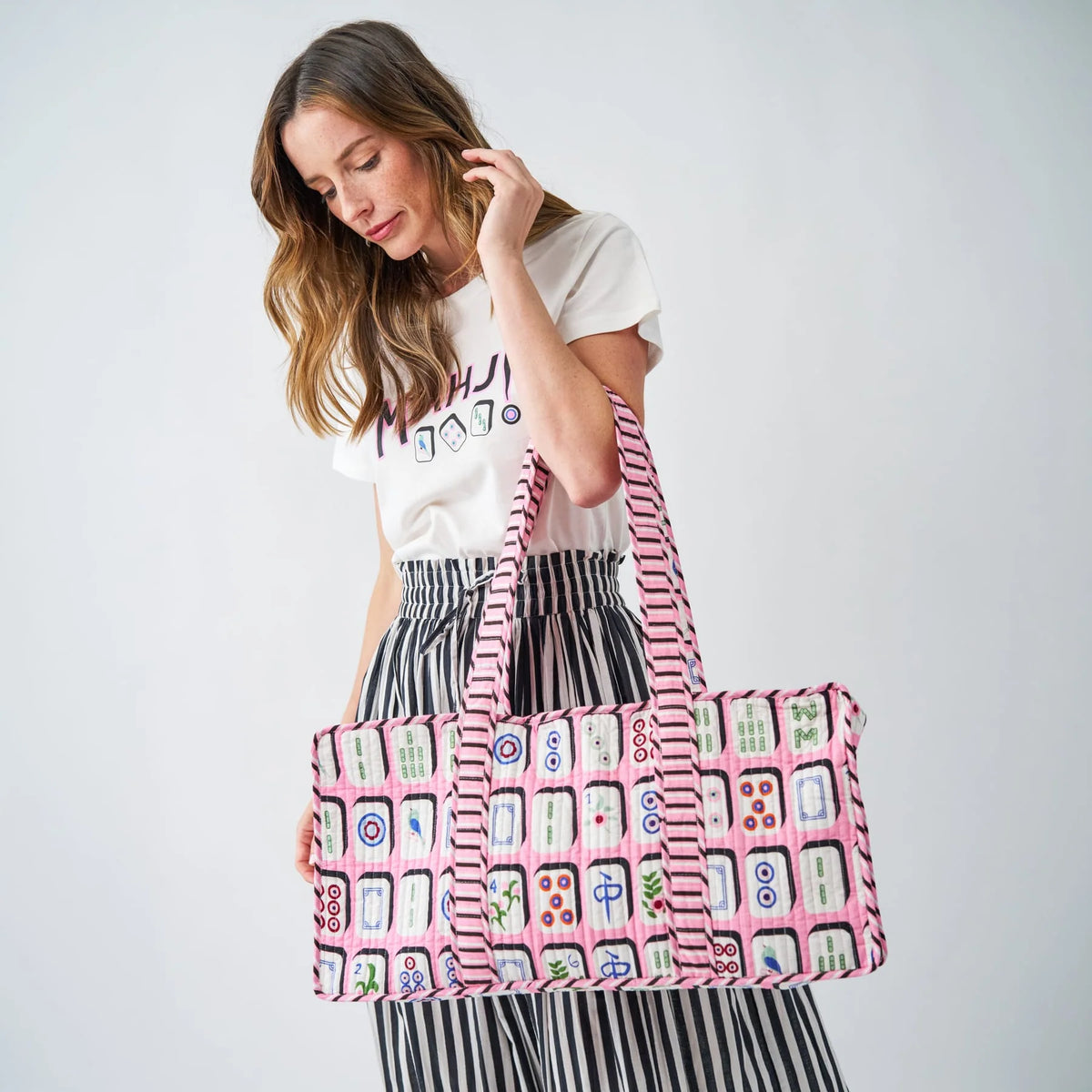 Mahjong Zippered Game Bag