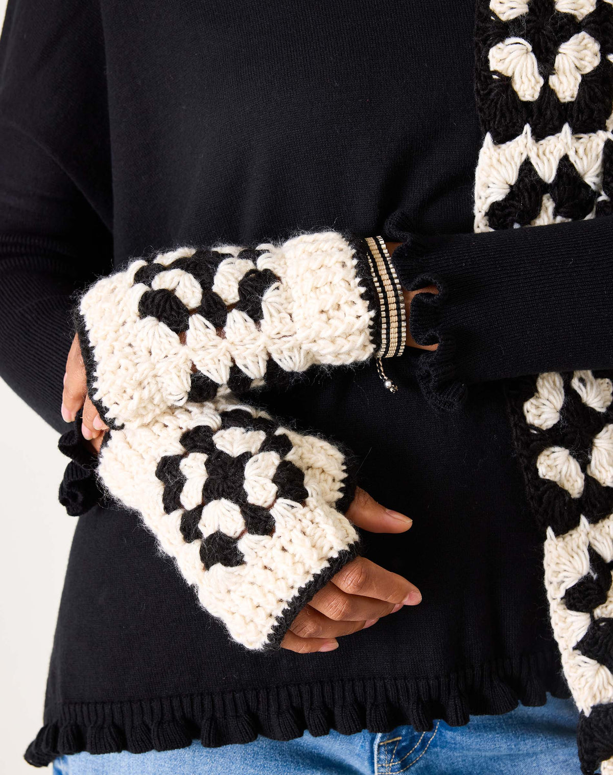 La Paz Crochet Fingerless Gloves, view 2
