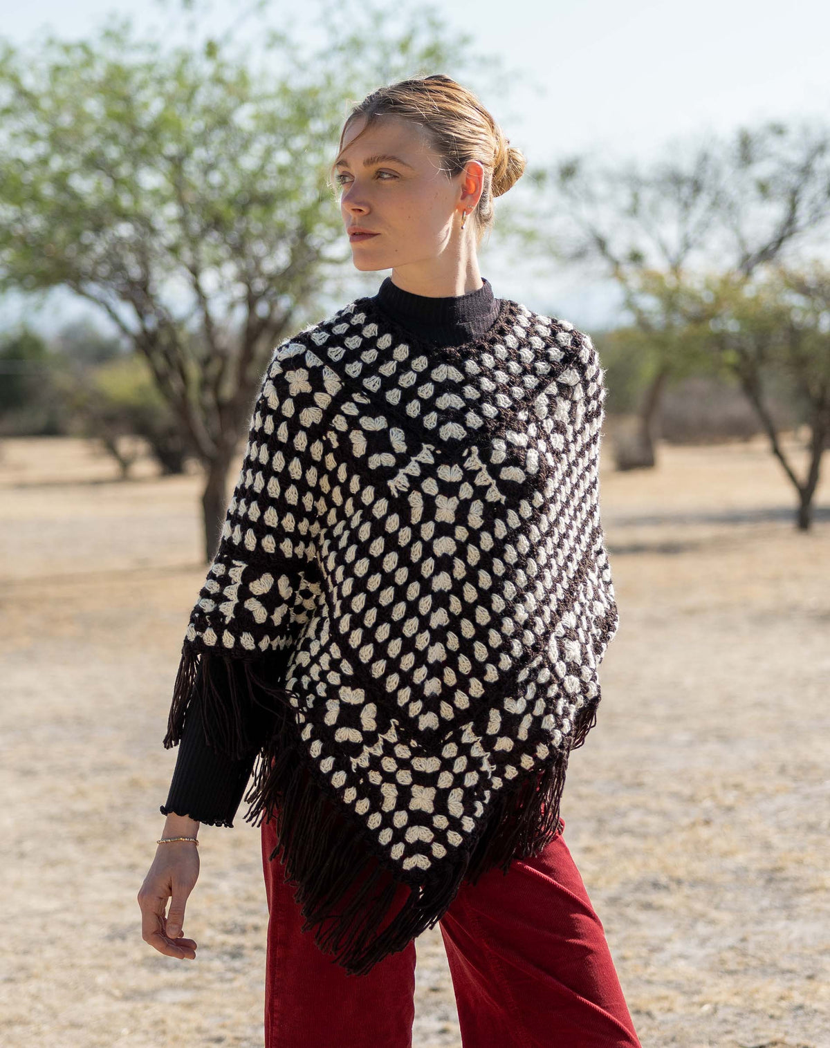 La Paz Crochet Poncho, view 2