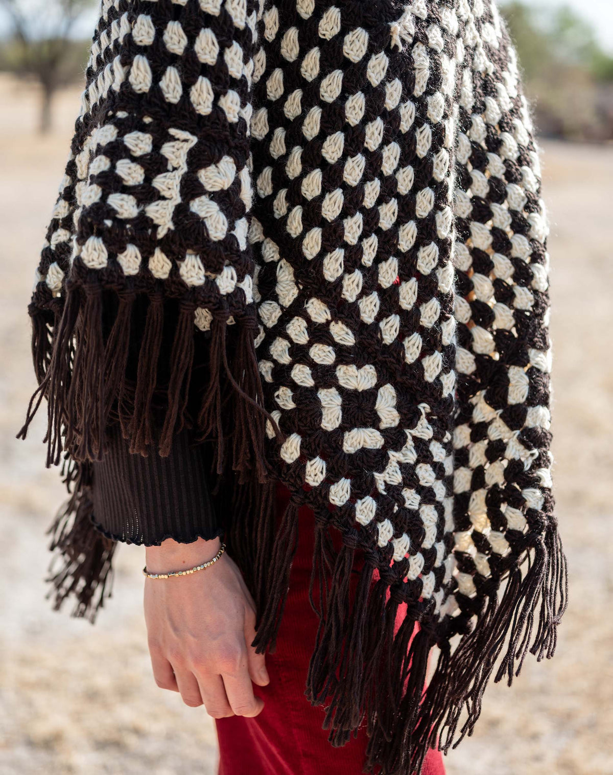 La Paz Crochet Poncho, view 4