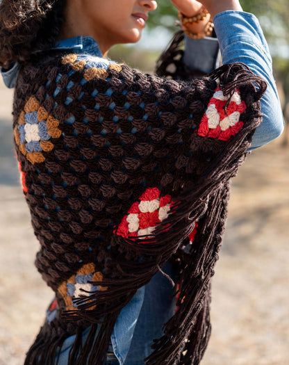 La Paz Crochet Poncho, view 6