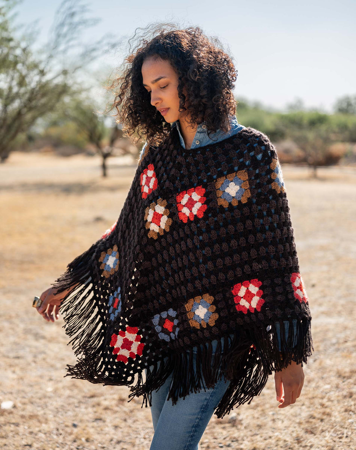 La Paz Crochet Poncho, view 7