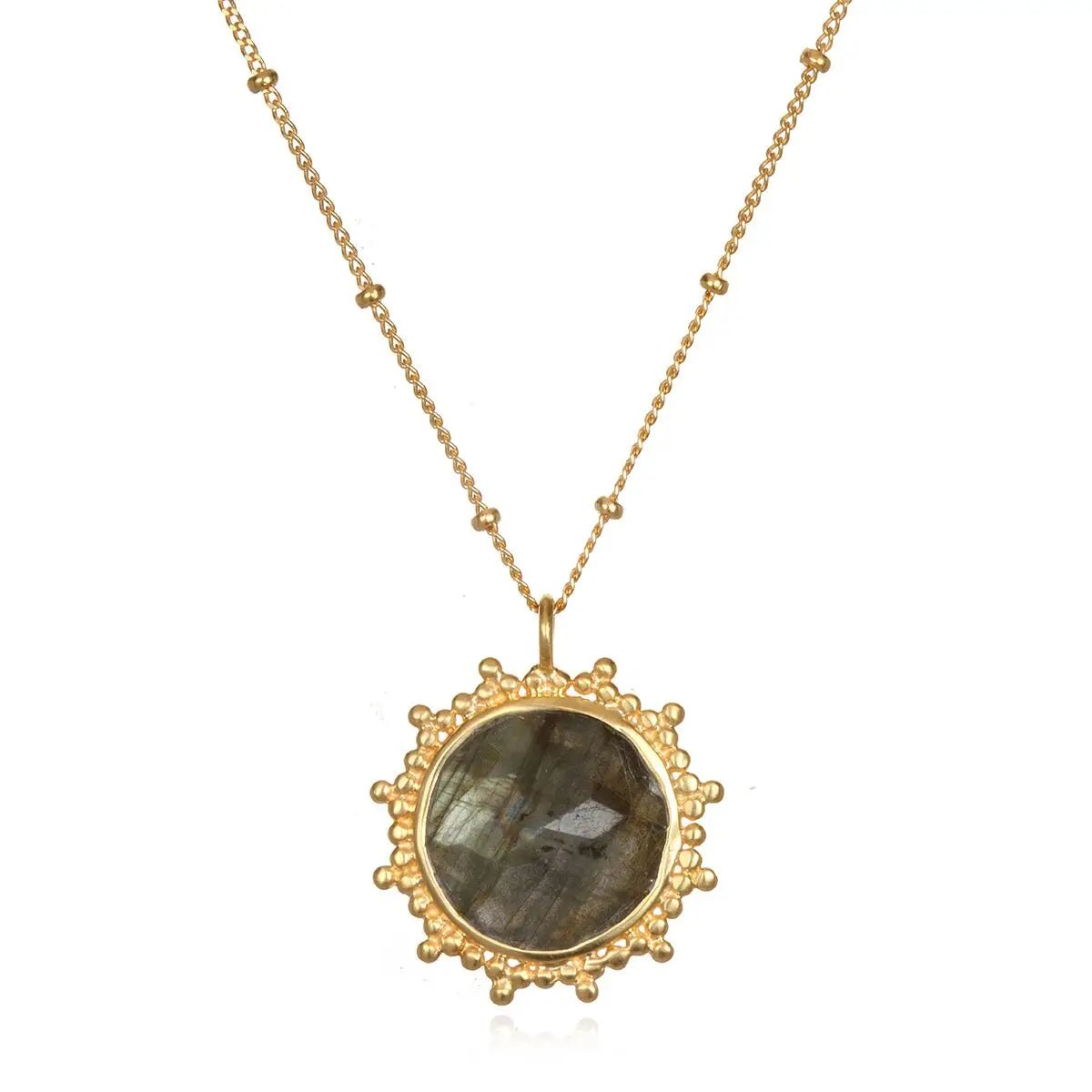 Labradorite Gold Necklace - The Riviera Towel Company