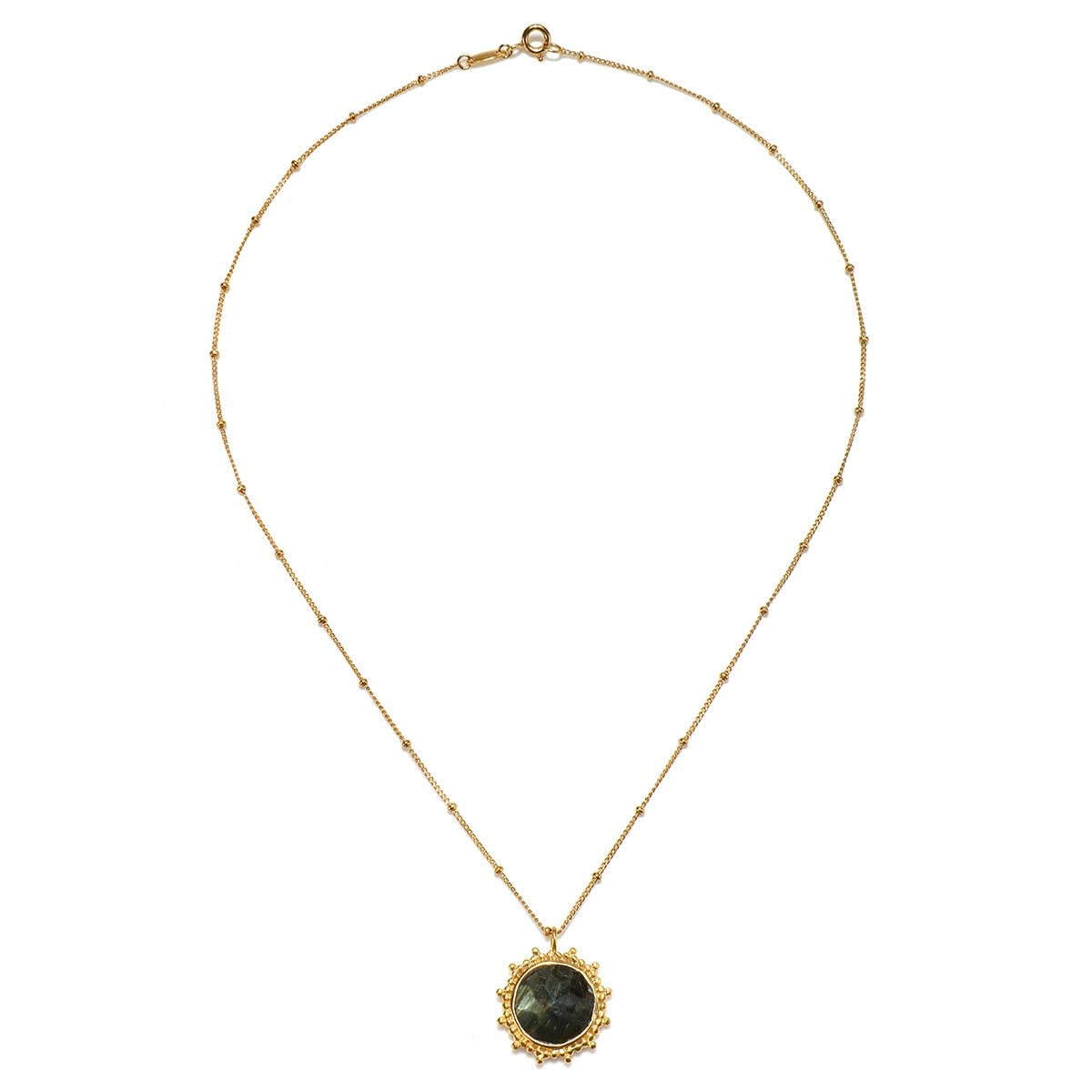 Labradorite Gold Necklace - The Riviera Towel Company