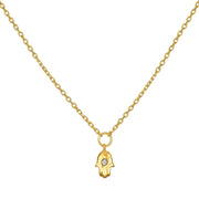 Labradorite Mini Hamsa Pendant Necklace - The Riviera Towel Company