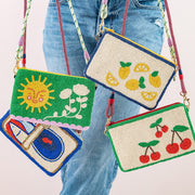 Leila Bead Clutch With Strap
