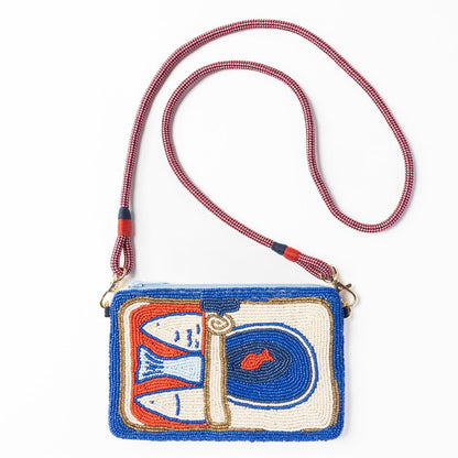 Leila Bead Clutch With Strap, view 7