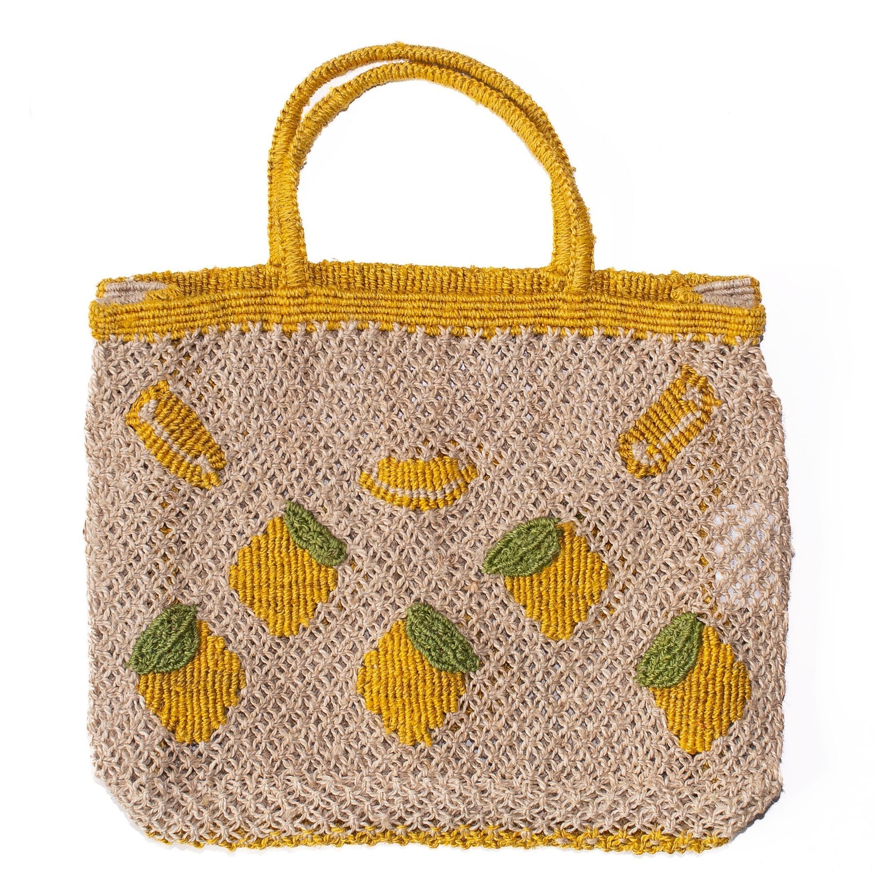 Lemons All Over Jute Bag Small - The Riviera Towel Company