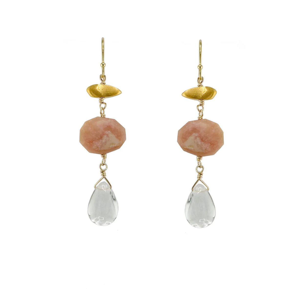 Nugget w. Stone & Quartz Earrings