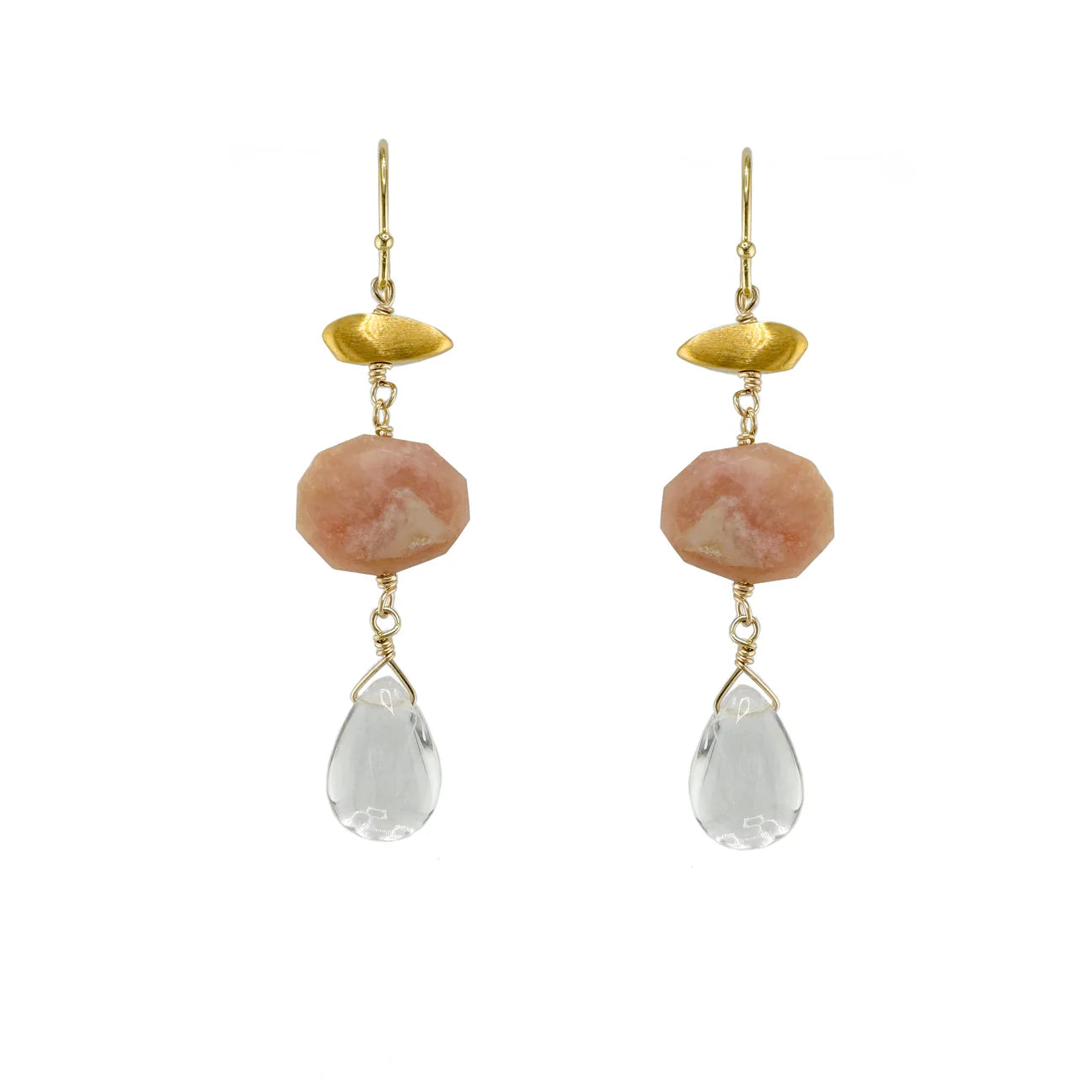 Nugget w. Stone & Quartz Earrings