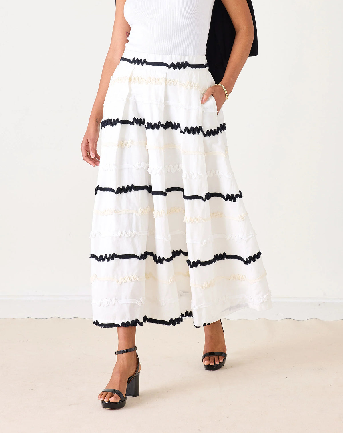Luna Ribbon Maxi Skirt, view 3
