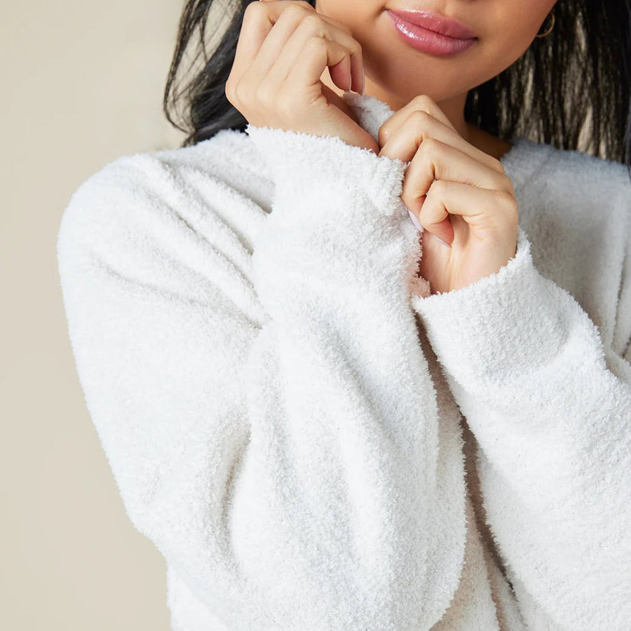Marshmallow Reverse Seam Crewneck Lounge Set - The Riviera Towel Company, styled