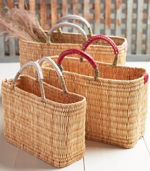 Medina Basket with Leather Handles - The Riviera Towel Company