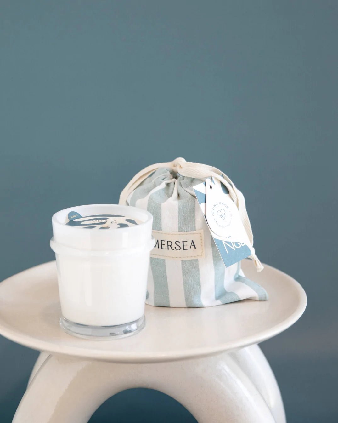 Mersea Striped Bagged Candle - The Riviera Towel Company