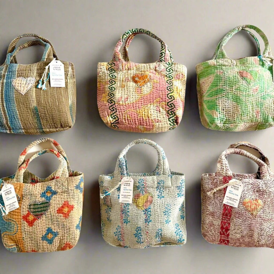 Mini Kantha Tote Asst - The Riviera Towel Company