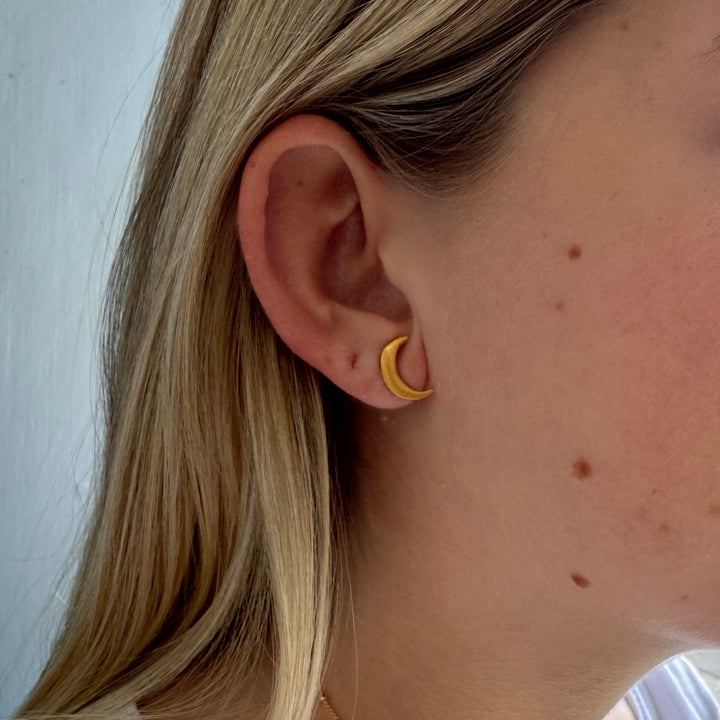 Luna Crescent Moon Vermeil Earrings