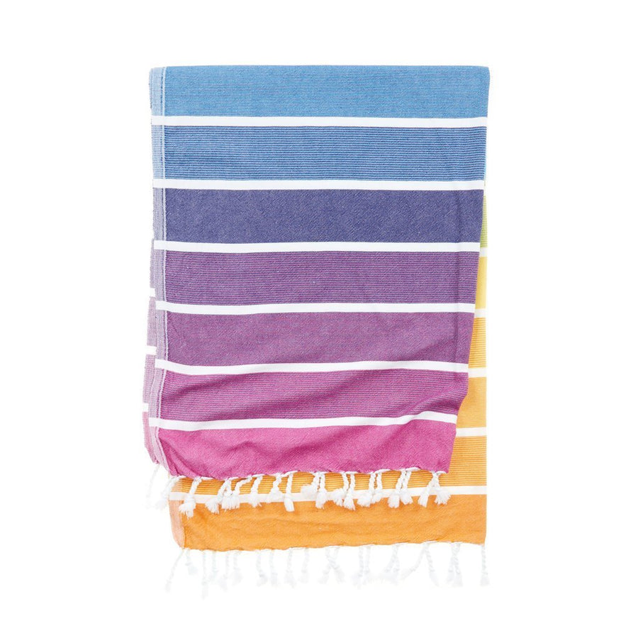 Neapolitan Rainbow Turkish Towel - The Riviera Towel Company, styled