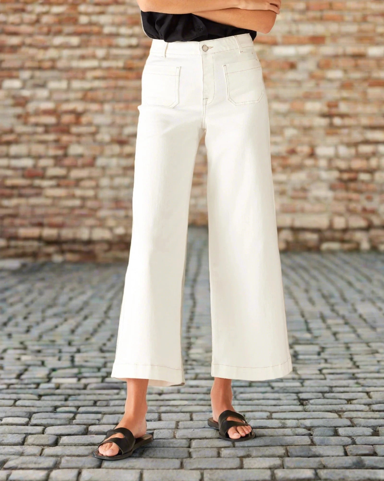Nomad Cropped Sailor White Sails Pant - The Riviera Towel Company