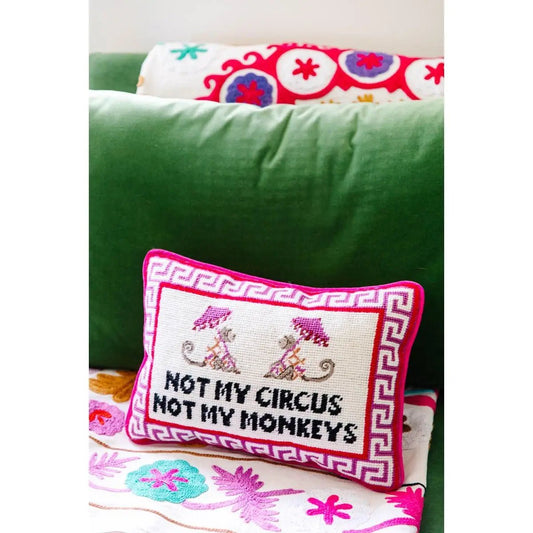 Not My Circus Needlepoint Pillow - The Riviera Towel Company