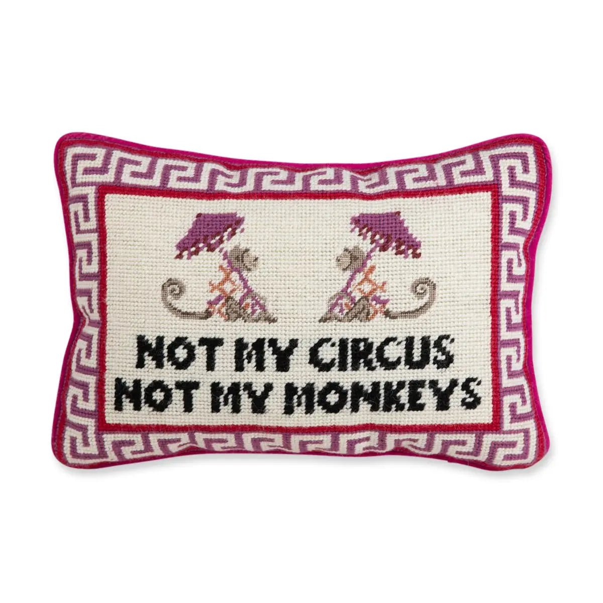 Not My Circus Needlepoint Pillow - The Riviera Towel Company