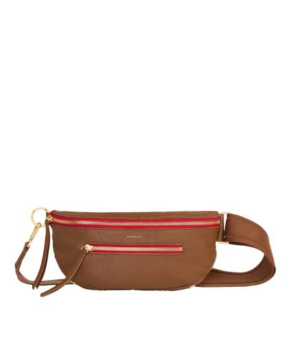 Charles Crossbody Med Mahogany Pebble/Brushed Gold, view 7