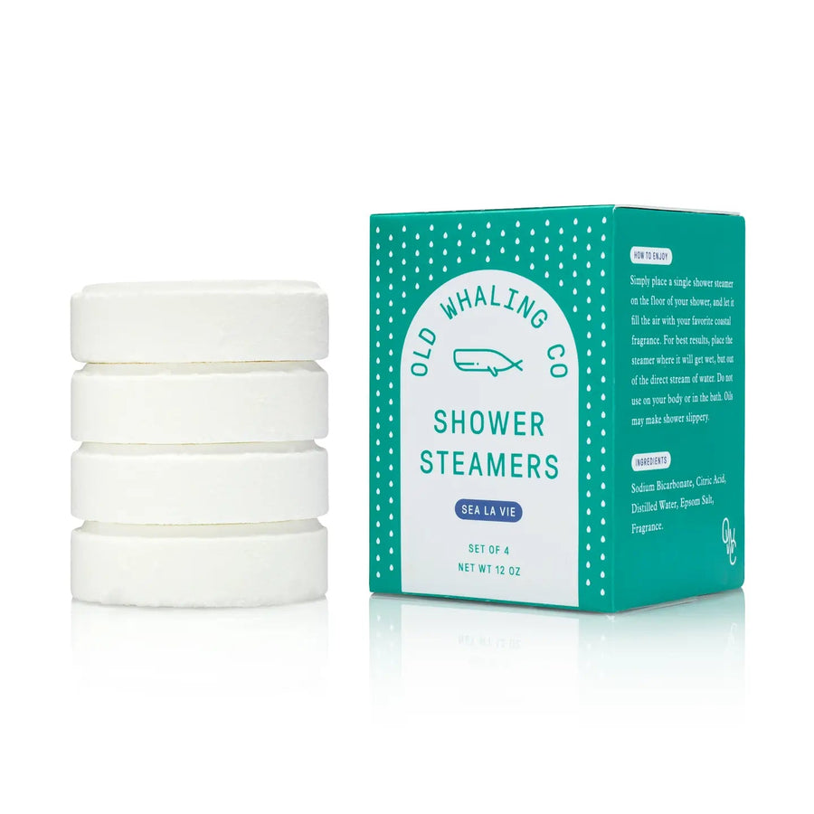 Old Whaling Co Shower Steamers - The Riviera Towel Company, styled