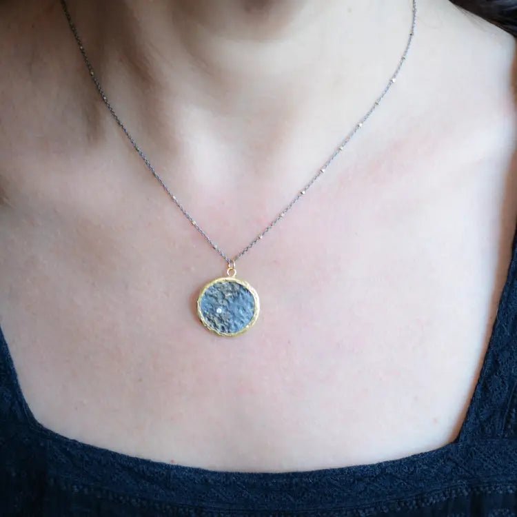 Organic Circle Pendant Necklace - The Riviera Towel Company