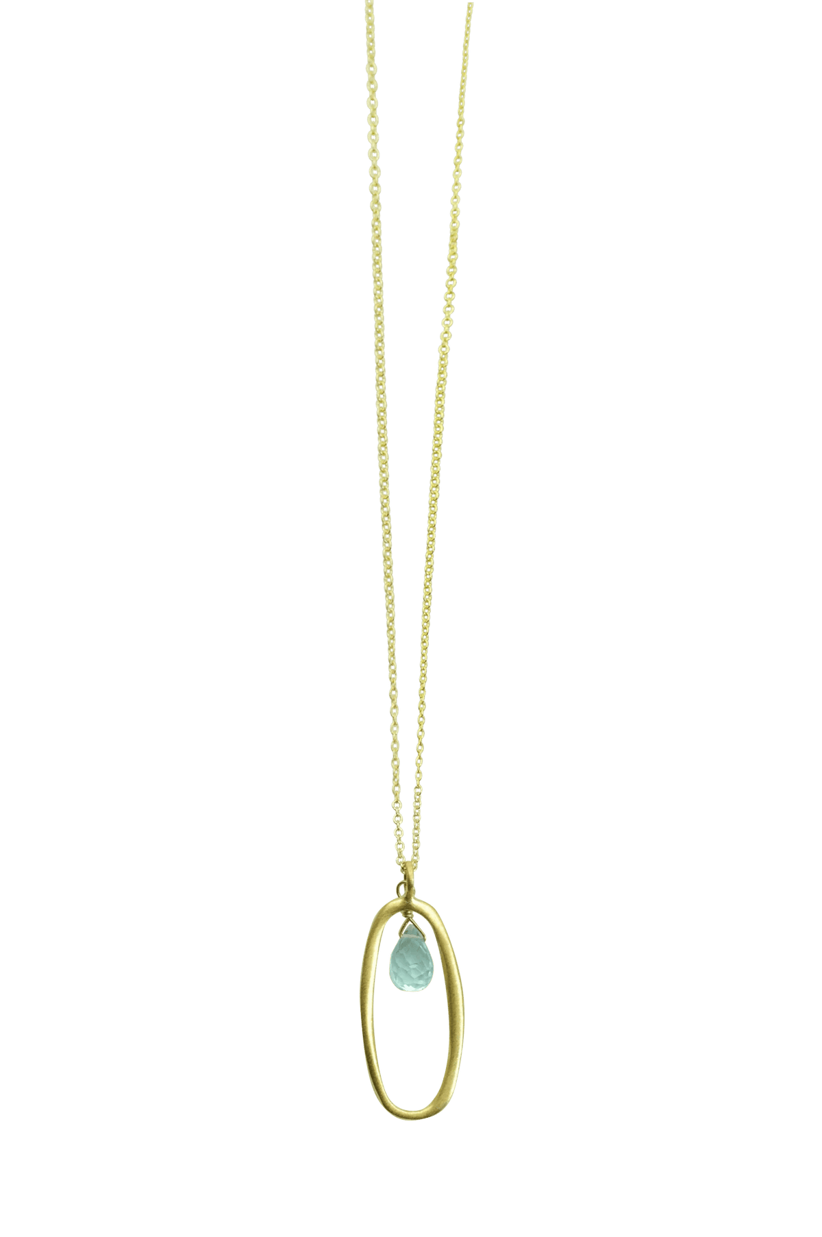 Oval w. Bue Topaz Necklace - The Riviera Towel Company
