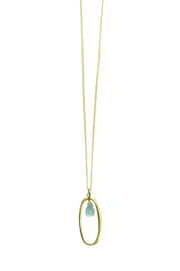 Oval w. Bue Topaz Necklace - The Riviera Towel Company