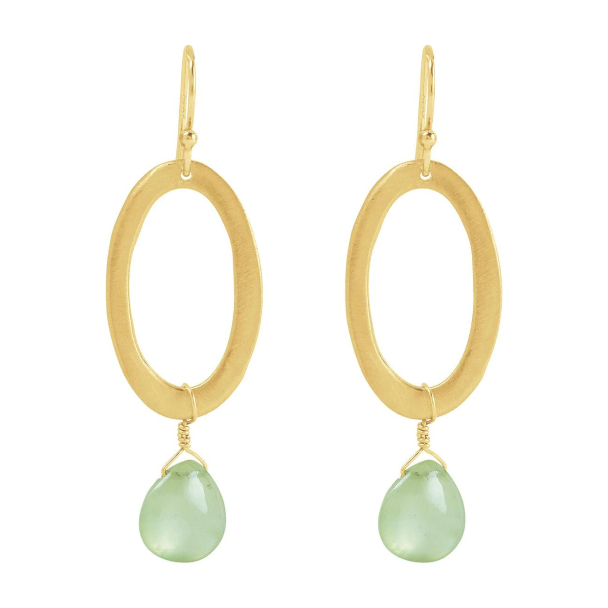 Oval w/ Prenite earrings - The Riviera Towel Company