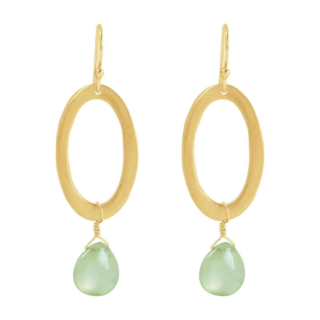 Oval w/ Prenite earrings - The Riviera Towel Company