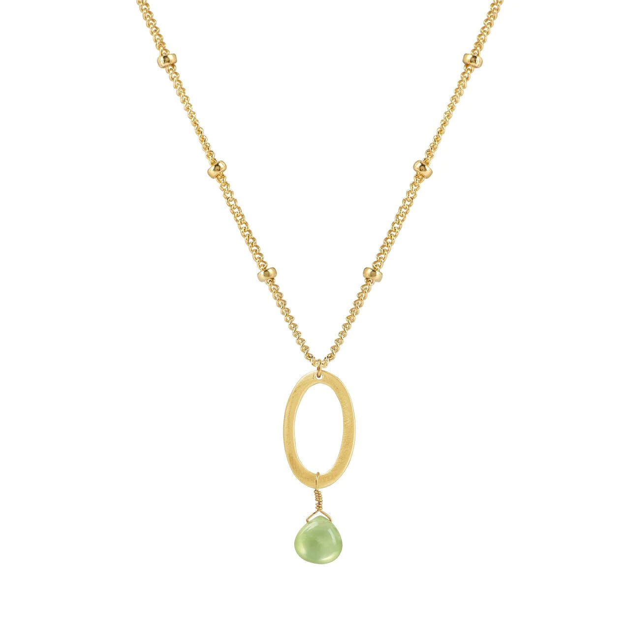 Oval w/ Prenite Necklace - The Riviera Towel Company