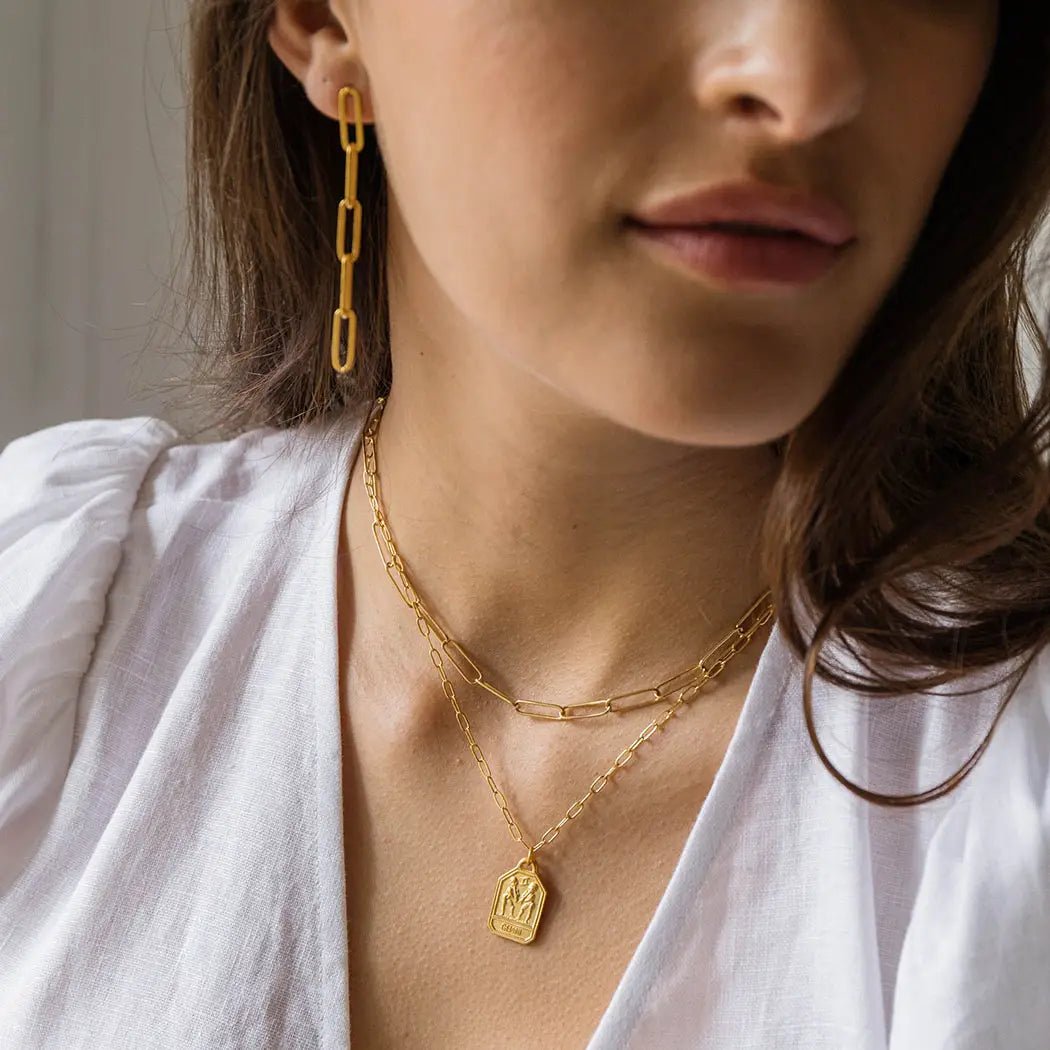 Paperclip Chain Earrings - The Riviera Towel Company