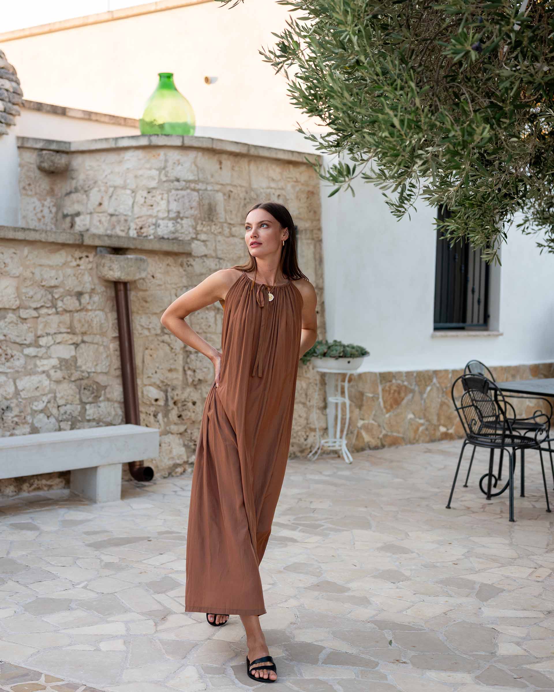 Patio Dress Chambray Stripe Patio Dress Chambray Stripe