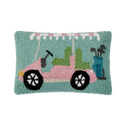 Pink Golf Cart Hook Pillow - The Riviera Towel Company