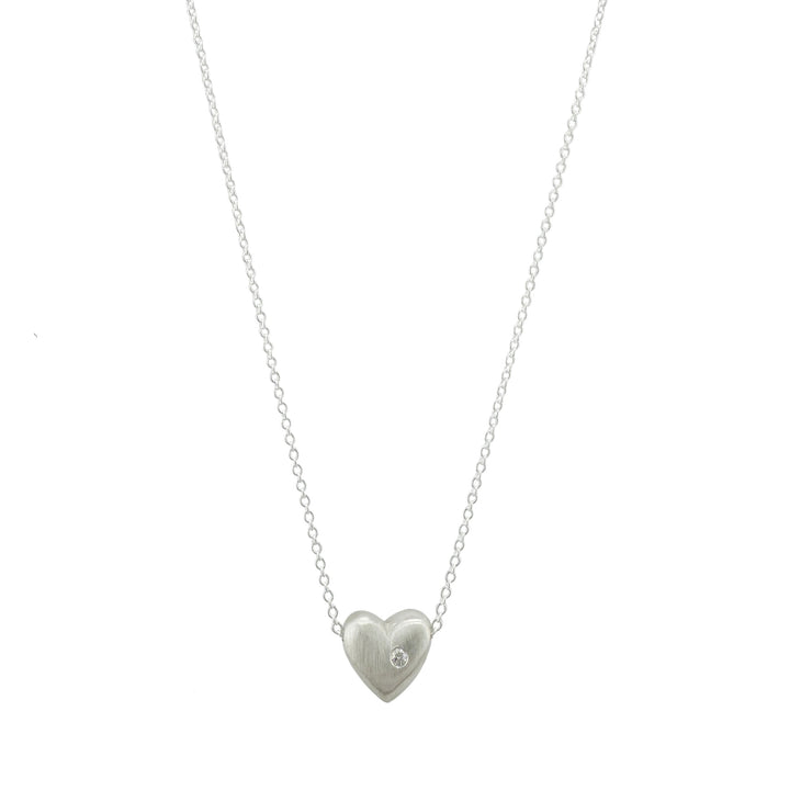 Puffy Heart w/ Diamond Necklace