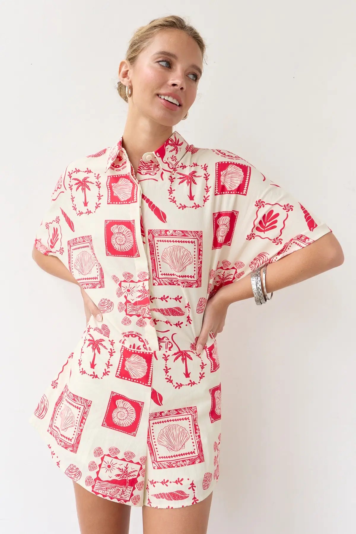 Red Shells Romper
