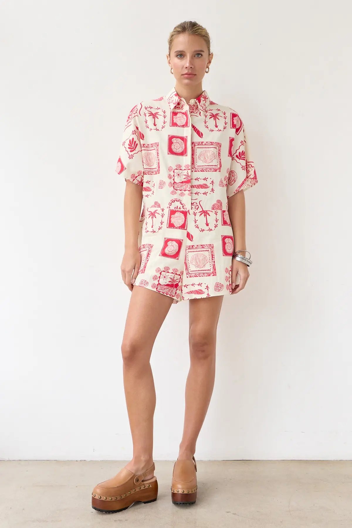 Red Shells Romper, view 2