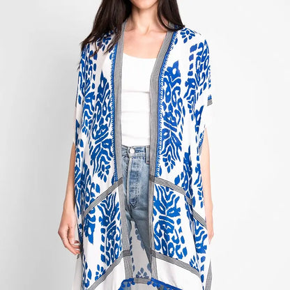 Print Cover-Up with Tassels, view 4