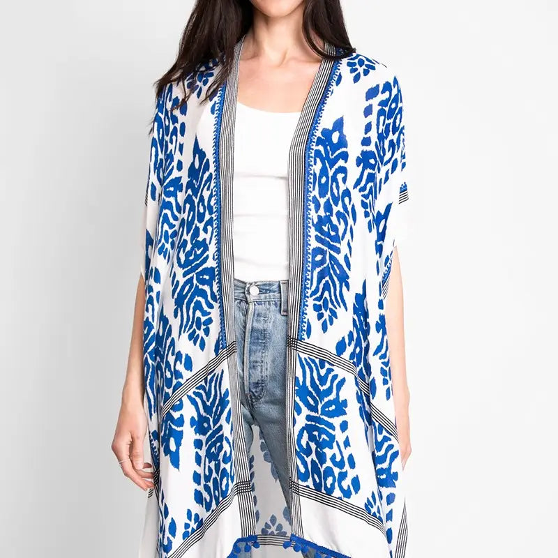 Print Cover-Up with Tassels