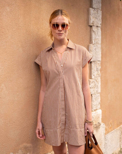 Sailor Button Down Shirt Dress, view 2