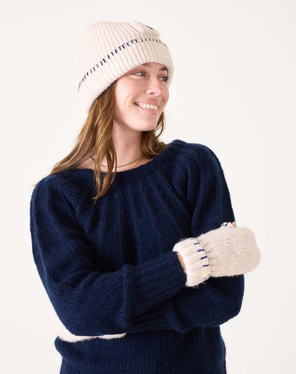 Sailor Love Whipstitch Flip Top Mittens, view 3