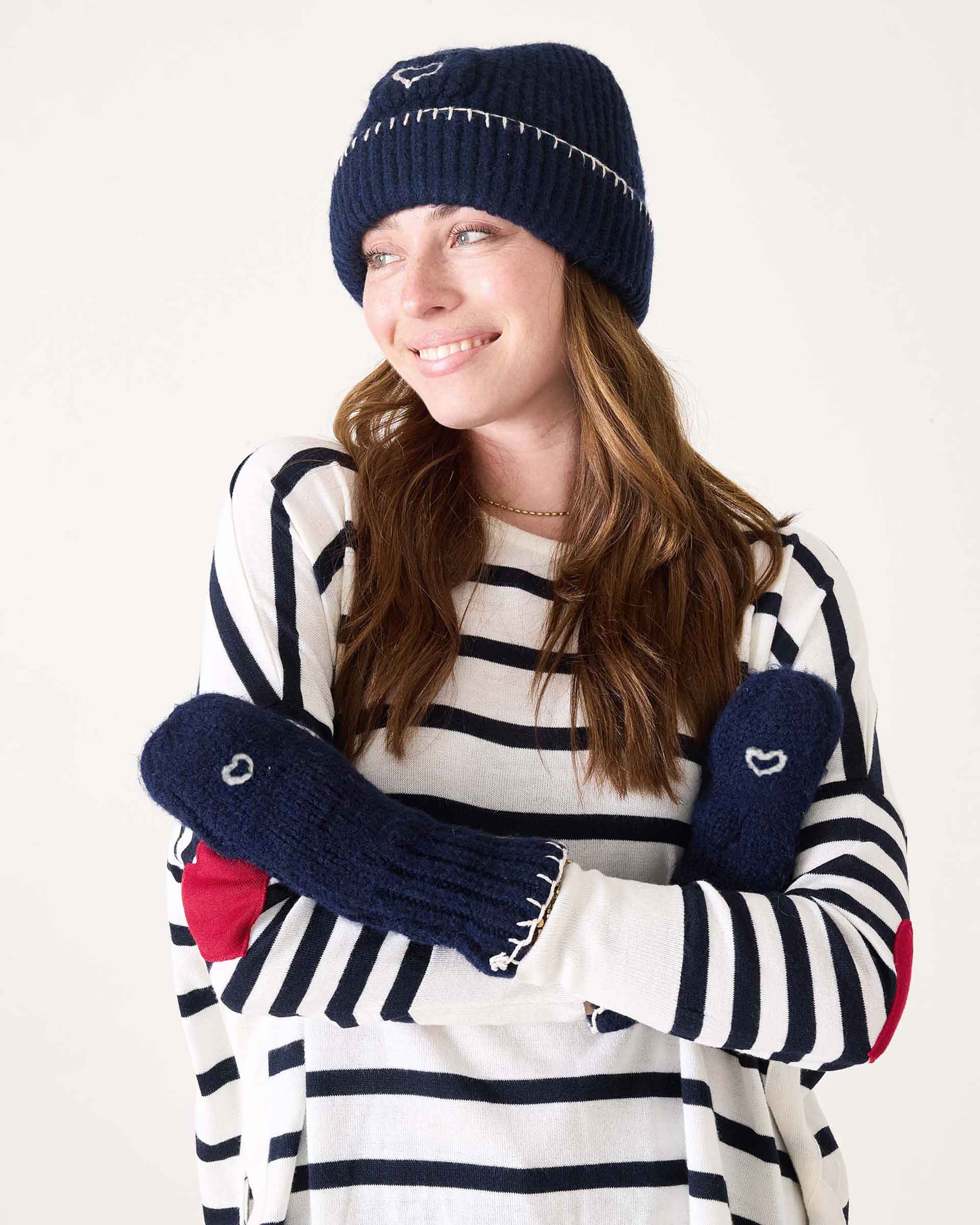 Sailor Love Whipstitch Flip Top Mittens