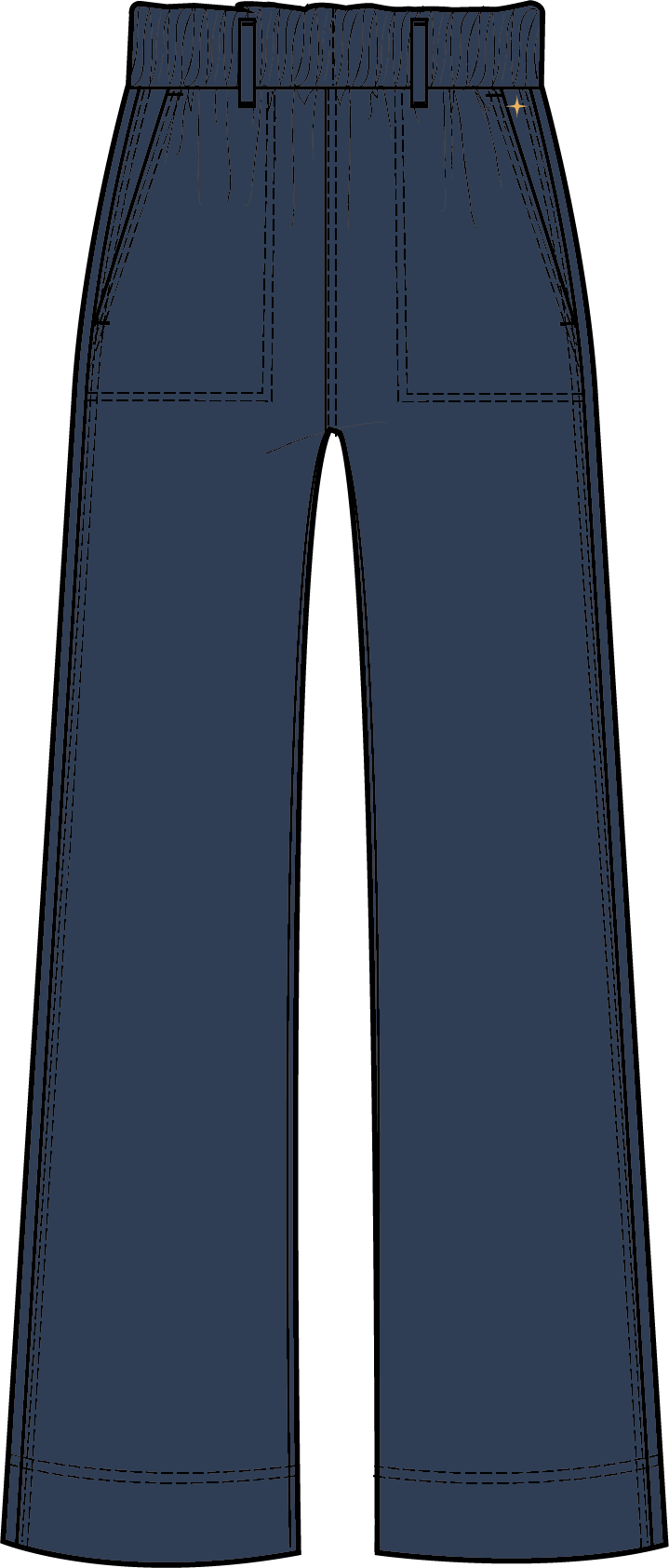 Sammie Wide Leg Pant - Night Rain