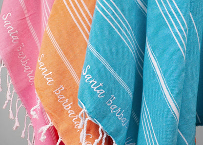 Santa Barbara Embroidered Towel - The Riviera Towel Company