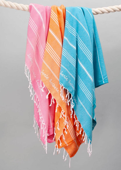 Santa Barbara Embroidered Towel - The Riviera Towel Company